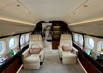Luxurious private jet interior with bespoke leather seating — Hype Luxury